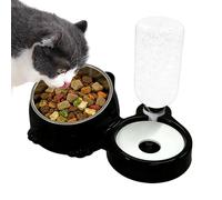 Dispensador de comida y agua para gatos | Dispensador antisalpicaduras de calidad alimentaria | Cuenco de agua para gatos | para almacenamiento diario, viajes, interior y exterior