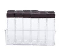 Dispensador de Condimentos de Plástico, 6 Piezas/Juego Tapa de 2 Vías Apertura Caja de Condimentos de Doble Orificio Kit de Ollas con Base Suministros de Herramientas de Cocina Botella de Vinagrera