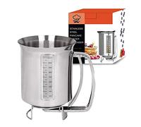Dispensador de crepes de acero inoxidable y masa fina con guía de medición y tapa, capacidad de 1,2 L