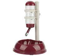 Dispensador de Cuencos de Agua para Perros, dispensador de Agua para Mascotas, comedero portátil para Gatos y dispensador de Agua, Cuenco de pie de Altura Ajustable para Mascotas, (Marrón)