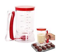 Dispensador de de mano, dispensador de pegatinas a prueba de fugas, jarra para hornear con función de medición | Fácil de verter alentadora para panqueques, cupcakes, Madeleines, Baby Castella