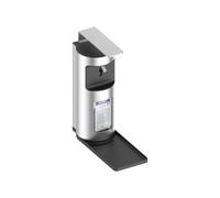 Dispensador de desinfectante Plan KEUCO para jabón líquido y desinfectante líquido, 500ml, con ventana para indicador de nivel de llenado, 34954170100, Color: Aluminio anodizado plata / negro