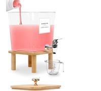 Dispensador de Detergente,Recipientes de Almacenamiento de Lavandería con Soporte de Madera,Grifo y Tapa,Tarros de Almacenamiento de Detergente,Botella de Almacenamiento de Suavizante de Tela