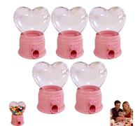 Dispensador de dulces en forma de corazón, máquina de dulces pequeña para recuerdos de fiesta, ideal para amigos, familiares, profesores y regalos de intercambio de día de San Valentín (rosa, 5