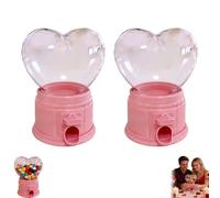 Dispensador de dulces en forma de corazón, máquina de dulces pequeña para recuerdos de fiesta, ideal para amigos, familiares, profesores y regalos de intercambio de día de San Valentín (rosa, 2