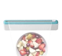 Dispensador de envoltura de película con cortador, soporte dispensador de papel de aluminio, de corte manual de papel de aluminio para conservación de alimentos, aperitivos, frutas
