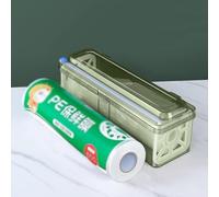 Dispensador De Envolturas De Plástico Con Cortador, Cortador Ajustable Reutilizable De Film Transparente Apto Para Supermercados, Cocinas, Envasado De Frutas Y Verduras(A+plastic wrap 450m)