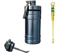 Dispensador de especias de cocina, botella de aluminio portátil, kit de condimentos finos a gruesos, salero de pimienta de tamaño de viaje (gris pistola)