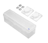 Dispensador de film plastico de 44,5 x 12 x 15 cm, con cortador deslizante, reutilizable, película higiénica de polietileno, para uso doméstico, cafetería, hotel y restaurante