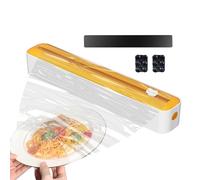 Dispensador de film transparente con cúter - Dispensador de film transparente con cortador de papel de aluminio | Contenedor multifuncional para bolsas transparentes, organizador de rollos d