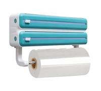 Dispensador de film transparente, dispensador de papel fresco, organizador con soporte de pared para cortador, dispensador de cajas de almacenamiento con cúter, colgador de pañuelos, cortador de