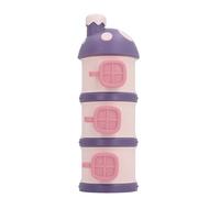 Dispensador de Fórmula para Llevar, Contenedor de Fórmula Apilable de 3 Capas para Llevar, Contenedor de Almacenamiento de Refrigerios para Bebés sin Derrames (Violeta)