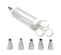 Dispensador de glaseado para cupcakes, inyector de relleno de postre, crema con 5 boquillas de glaseado, herramienta de decoración de pasteles