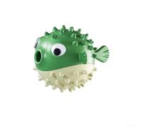 Dispensador de golosinas con diseño de peces para perros que se mueve de forma independiente y produce señales audibles para motivar la recuperación y la interacción sostenida (verde)