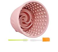 Dispensador de golosinas para perros, 1 paquete, rosa, tamaño M, comedero lento para aliviar la ansiedad, cuenco antideslizante para perros de raza pequeña, mediana y grande, silicona sin BPA