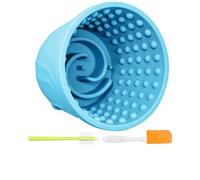 Dispensador de golosinas para perros, comedero lento para aliviar la ansiedad, 1 paquete, azul, tazón antideslizante para lamer perros de raza pequeña, mediana y grande, silicona sin BPA