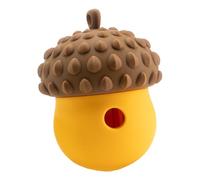 Dispensador de golosinas para perros, de goma de alimentación lenta, dispensador en forma de bellota con soporte para aperitivos, juguetes para cachorros con limpieza de dientes para