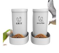 Dispensador de grano para aves de corral, soporte de unidad doble, contenedor de concha de ostra, contenedor de alimentación de granja, de montaje de , crea una solución limpia para