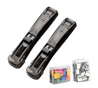 Dispensador de Grapadoras de Pinzas,100 clips incluidos reutilizables - 2 Unidades Grapadora de Pinzas Manual | Para profesores, estudiantes, médicos, escritores, aulas, salas de reuniones, dormitorio