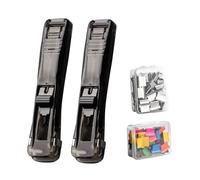 Dispensador de Grapadoras de Pinzas,Grapadora de Pinza Ergonómica con 100 Clips - 2 Unidades Grapadora de Pinzas Manual | para Profesores, Estudiantes, Contables, Escritores, Hogar,