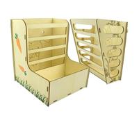 Dispensador de Heno Soporte Alimenticio De Madera Antiderrame para Animales | para Jaulas de Conejos Apto para Ardillas, Chinchillas, Hámsteres, Erizos, Conejos, Pequeñas Mascotas y Hurones