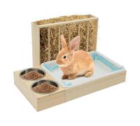 Dispensador de heno: Soporte de Madera para Animales pequeños, Compacto para Conejos, Estante Estable para hámster | Accesorio Duradero para forraje de Chinchilla, recinto para Jaula, hogar,