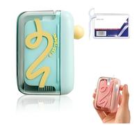 Dispensador de hilo dental portátil, estuche para púas de hilo dental de viaje, expulsión automática de un solo toque con cubierta transparente, funda compacta que puede contener de 15 a 16 hilos