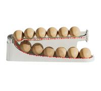 Dispensador de huevos de nevera de doble capa, bandeja para huevos para frigorífico, soporte para huevos rodante automático, dispensador de huevos para nevera para un acceso rápido a los huevos
