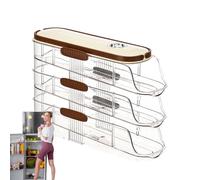 Dispensador De Huevos - Organizador Del Refrigerador | Bandeja De Almacenamiento De Huevos Rolldown | Estante De Deslizamiento Automático De Niveles | Temporizador Incorporado Para El