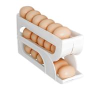 Dispensador de huevos para refrigerador, soporte automático de 3 niveles, estante para guardar huevos, organizador de alimentos, caja de almacenamiento de cocina