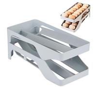 Dispensador de huevos, soporte automático de 2 niveles para huevos frescos, almacenamiento de cocina que ahorra espacio con diseño duradero, organizador de huevos para encimera, despensa, armario