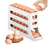 Dispensador de huevos, Soporte para huevos de 4 niveles, Dispensador Automático de Huevos, Caja de almacenamiento de huevos, Que Ahorra Espacio, para 30 huevos, para Refrigerador