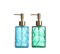 Dispensador de jabón (2 Unidades, Botella de Vidrio con Bomba, 330 ml/11 oz, vacía, rellenable, dispensador de loción, champú)