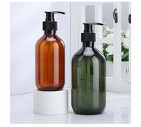Dispensador de jabón 300 ml - Dispensador de líquido para fregar platos para cocina, baño, encimera, cocina (marrón + verde)