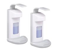 Relaxdays Set 2 Dispensadores de Jabón de Pared, 500 ml, Dosificadores Industriales Gel Desinfectante, Gris y Blanco