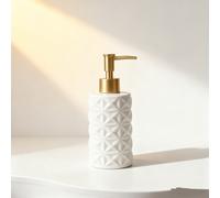 Dispensador de Jabón a Presión de Cerámica Premium Lujoso , Adecuado para Hoteles, Baños Domésticos y Gel de Ducha - Contenedor Reutilizable para Champú y Gel de Baño