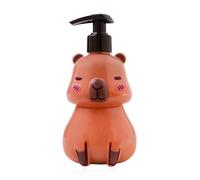 Dispensador de jabón Accentra CAPYBARA COLLECTION con jabón líquido para manos en un dispensador decorativo con bomba, 300 ml, fragancia: Fresa Fresca, ideal para regalar a niños y adultos