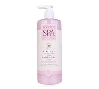 Dispensador de jabón Accentra HOME SPA con jabón de manos en un dispensador de bomba de plástico decorativo - Jabón líquido, 490 ml, fragancia: hibisco, ideal para regalar a mujeres, madres y novias