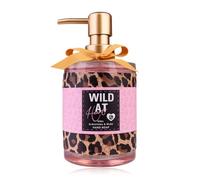 Dispensador de jabón Accentra WILD AT HEART con jabón de manos en dispensador de bomba de vidrio - Jabón líquido, 420 ml, Rosa Rubiginosa y Almizcle, Idea de regalo para mujeres, madres y novias