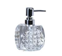 Dispensador de jabón acrílico Alta Gama 7.4 oz con Transparencia cristalina, Cabezal Bomba Chapado en Oro galvanizado, dispensador encimera(Clear)