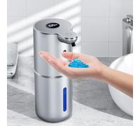 Dispensador de jabón automático con Pantalla Digital, 380 ml, dispensador de jabón eléctrico con Sensor, Montaje en Pared, sin Contacto, Recargable por USB, IPX5, Resistente al Agua para baño, Cocina