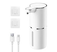 Dispensador de jabón automático - Dispensador de jabón con Sensor de 350 ml Recargable por USB automático con 4 velocidades Ajustables, para la Familia la Escuela