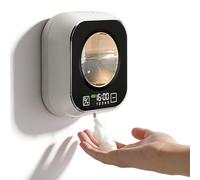 Dispensador de jabón automático, dispensador de jabón para pared, jabón líquido sin contacto, con sensor, montaje en pared, 320 ml, IPX5 impermeable, eléctrico para baño, cocina y oficina, blanco