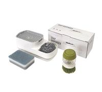 Dispensador de Jabón automático Recargable 4 en 1 para Cocina con Cepillo y Accesorios, Ideal para Limpieza de Platos, sartenes, ollas y más. Rellenable y Compatible con lavavajillas y jabón líquido.
