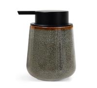 Dispensador de jabón Autumnlife en porcelana natural - 350 ml - Dispensador de líquido para fregar - Dispensador de jabón de gres para el baño, la cocina - Recargable - Dispensador de