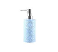 Dispensador de jabón Botellas de cerámica con Relieve Alto Valor 350 ml, Botellas dispensadoras Lujo livianas, Prensa for champú y Gel baño for el hogar(Blue)