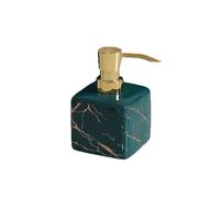 Dispensador de jabón cerámica 10.1 oz con Bomba, esmaltado Suave, Base Antideslizante, Botella dispensadora loción Reutilizable for baño(Dark Green)