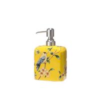 Dispensador de jabón cerámica 580 ml con Cabezal Acero Inoxidable 304, Resistente al Calor, for encimera(Geel)