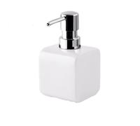 Dispensador de jabón cerámica 8.4 oz con Cabezal Bomba plástico, Acabado Brillante y Bordes Redondeados Suaves, dispensador for encimera(Weiß)