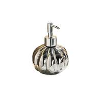 Dispensador de jabón cerámica con Forma Calabaza 375 ml, Boquilla Larga PP, Flujo antisalpicaduras, Almacenamiento clasificado, dispensador encimera(Silver)